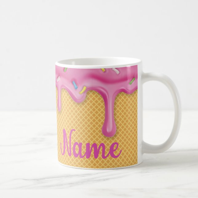 Bombeo de café de crema de hielo rosa, copa (Derecha)