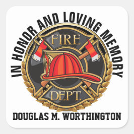 Bombero Calcomanía En Memoria Amorosa