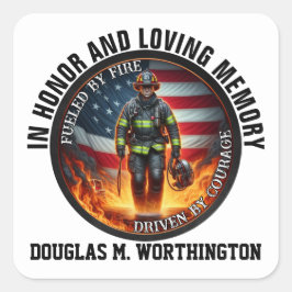 BOMBERO Calcomanía En Memoria Amorosa