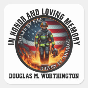 BOMBERO Calcomanía En Memoria Amorosa