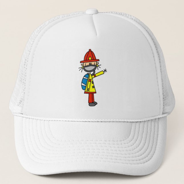 Bombero con figura de palito con sombrero de másca (Anverso)