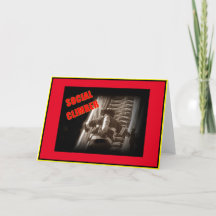 Bombero con tarjeta en blanco