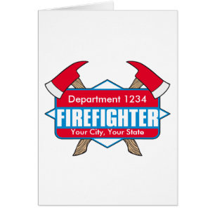 Bombero de encargo con las hachas