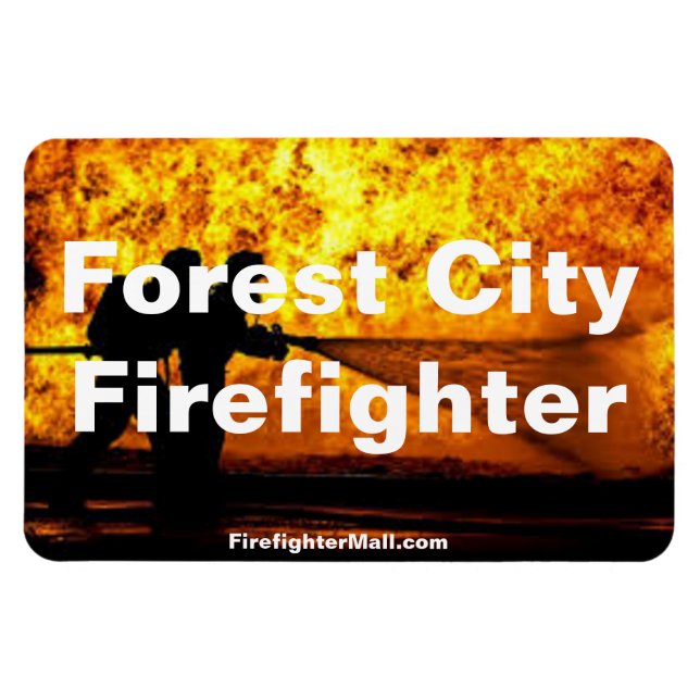 Bombero de Forest City Flames imán flexible (Horizontal)