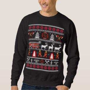 Bombero Navidades feos sudadera sudadera