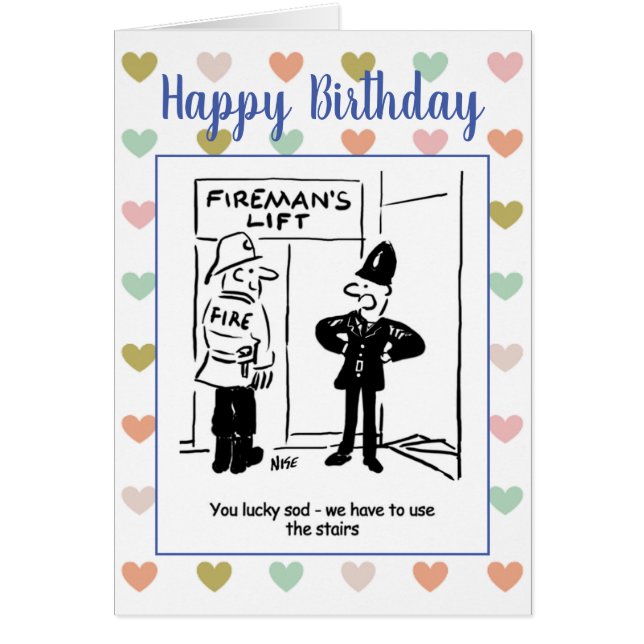 Bombero y policía comparten Chiste (Frente)