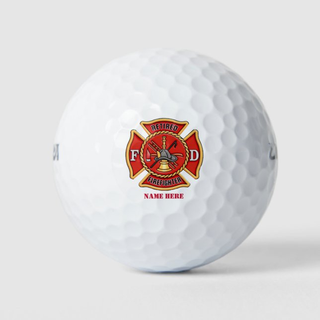 Bomberos retirados Bolas de golf cruzadas maltesas (Anverso)
