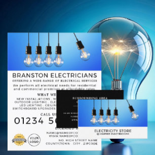 Bombillas colgando, publicidad electrónica