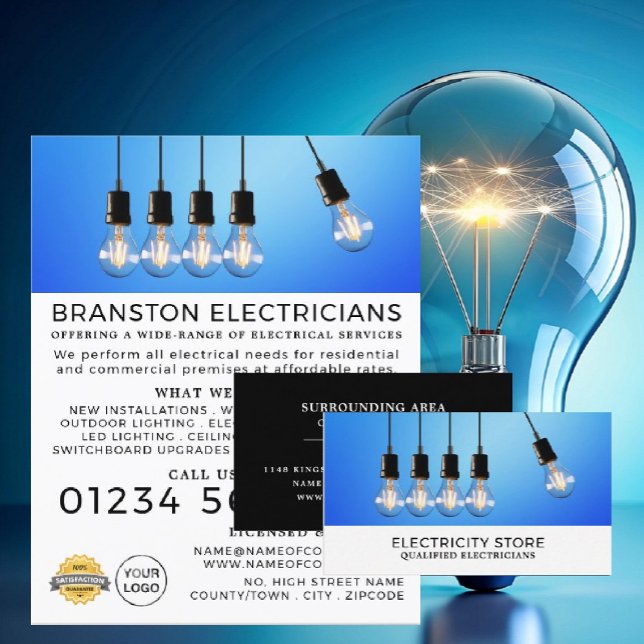 Bombillas colgando, publicidad electrónica (Subido por el creador)
