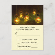 bombillas de ensueño para boda fantástica tarjeta