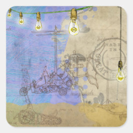 Bombillas Steampunk Sellos Moto Pegatinas