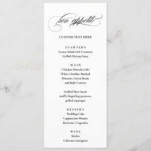 Bon Appetit elegant Menu