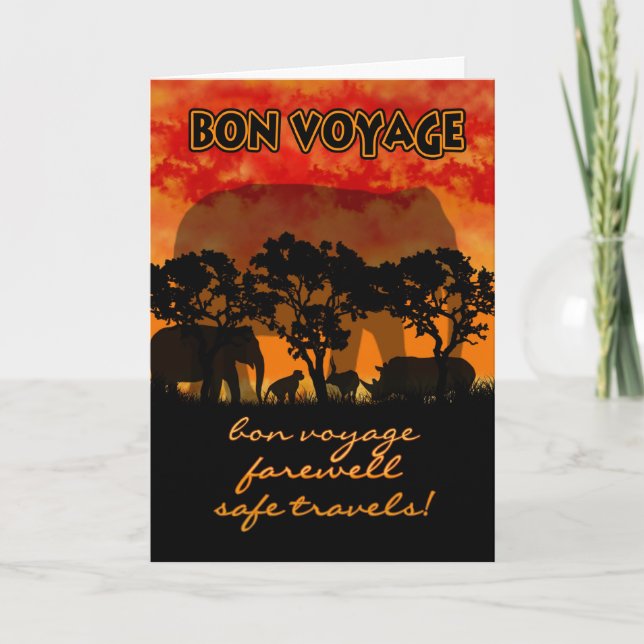 Bon Voyage Card - Tarjeta de despedida para el pai (Anverso)
