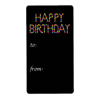 BonBon Fiesta Rainbow Happy Birthday Gift Etiqueta