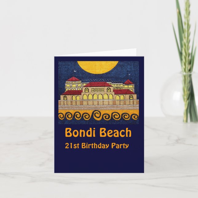 Bondi Beach, tarjeta de Fiesta de cumpleaños númer (Anverso)