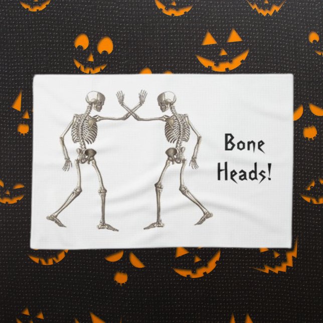 Bone Heads Skeleton Halloween Cocina Toalla (Bone Heads Skeleton Halloween Kitchen Towel)