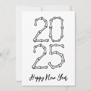 Bone Style simples tarjetas de años nuevos felices