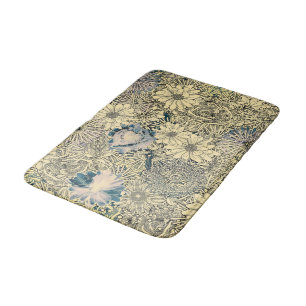 Bonita alfombra vintage de baño floral
