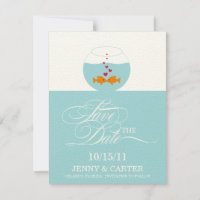 Bonita Boda De Pescado Salvar La Invitación De Fec