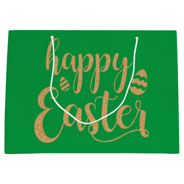 Bonita bolsa de regalo única de oro grande (Anverso)