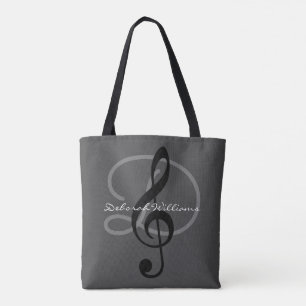 bonita bolsa de toques gris con su nombre y trinqu