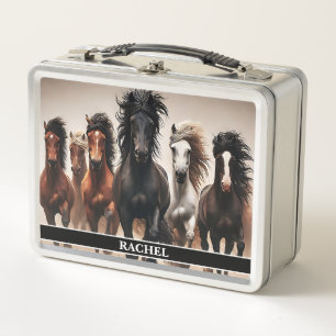 Bonita caja de almuerzo para caballos salvajes