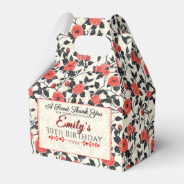 Bonita Caja De Favor De Cumpleaños Rosa Para Nacim