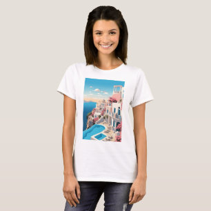 bonita camiseta de pintura de la ciudad marroquí