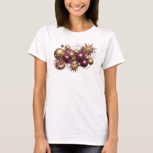Bonita camiseta gráfica de Navidad mágica roja