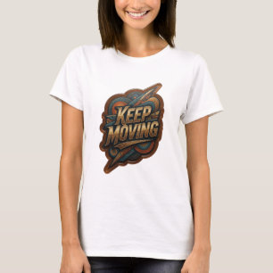 Bonita Camiseta Gráfica de Oro Sigue Adelante
