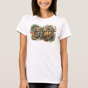 Bonita camiseta naranja BRUNCH LIFE