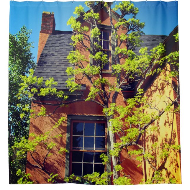 Bonita cortina de ducha de árbol (Anverso)