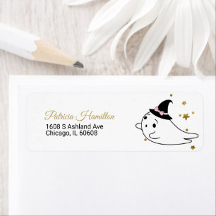 Bonita etiqueta de Baby Shower Ghost Halloween
