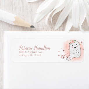Bonita etiqueta de Baby Shower Ghost Halloween