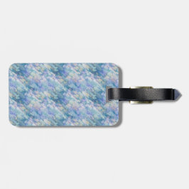 Bonita etiqueta de viaje azul y rosa pastoral