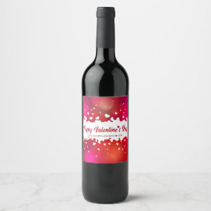Bonita etiqueta de vino del Día de San Valentín
