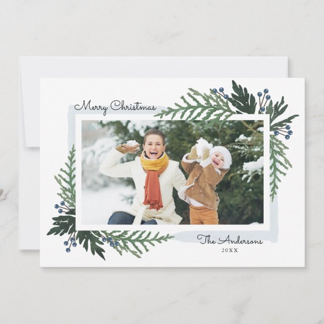 Bonita festividad - Tarjeta fotográfica de Navidad (Anverso)