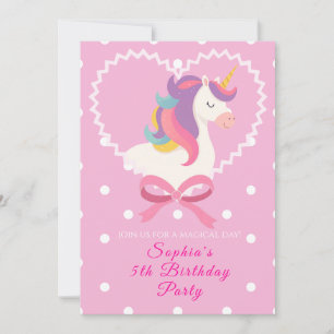 Bonita invitación de cumpleaños de Unicornio