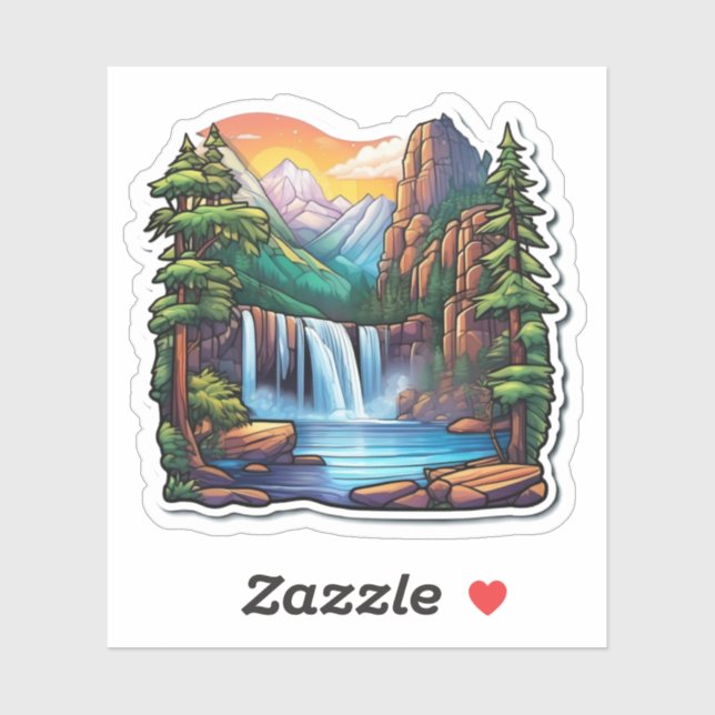 Bonita naturaleza Pegatina cuadrado (Hoja)