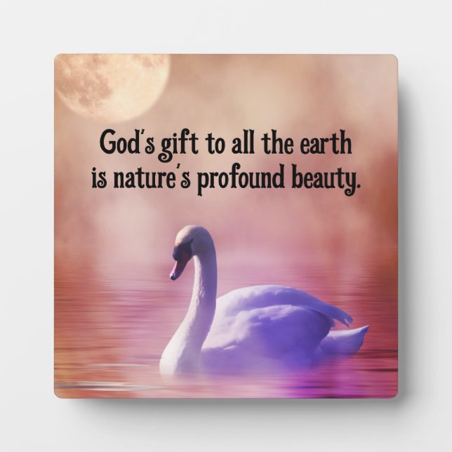 Bonita placa de tabletas de cisne con comadreja (Frente)