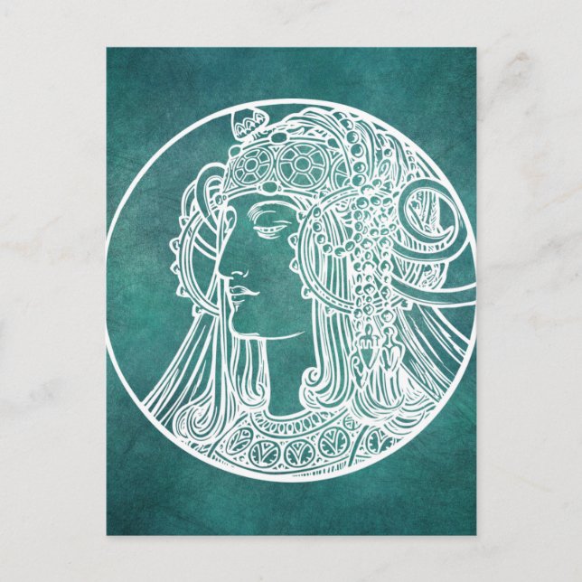 Bonita postal Art Nouveau (Anverso)