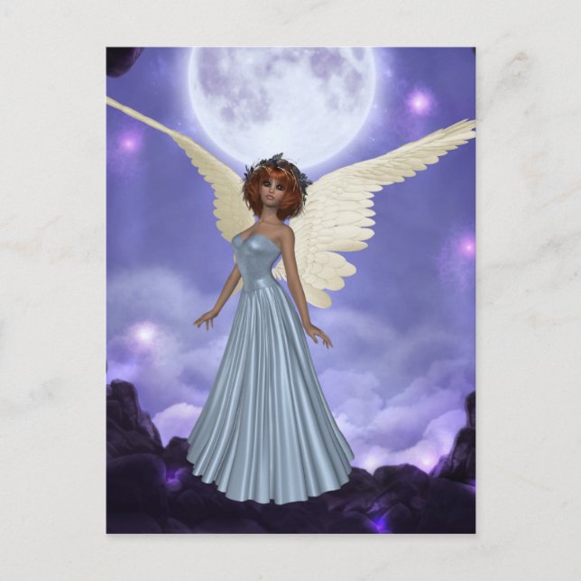 Bonita postal azul Angel (Anverso)