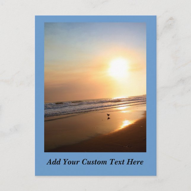 Bonita postal de California Ocean Sunset (Anverso)