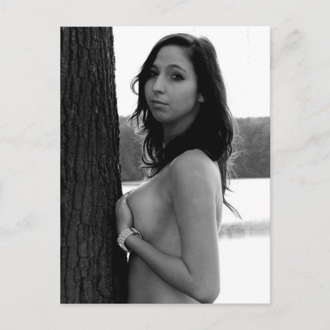 Bonita postal de fotografía de B&W al aire libre (Anverso)