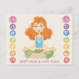 Bonita postal de Ilustracion Chica de yoga