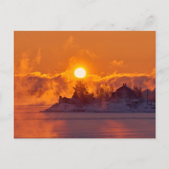 Bonita postal de paisaje invernal (Anverso)