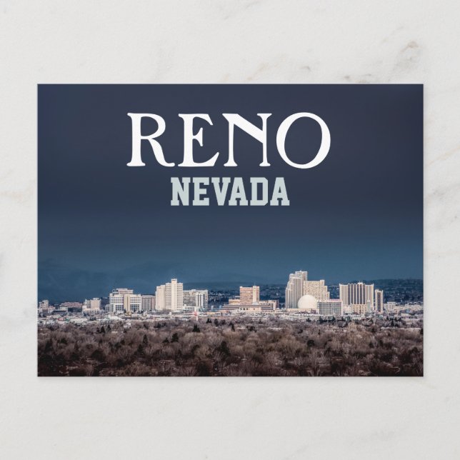 Bonita postal de Reno Skyline (Anverso)