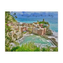 Bonita postal de Vernazza, Italia