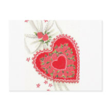 Bonita postal rosa y encaje de época