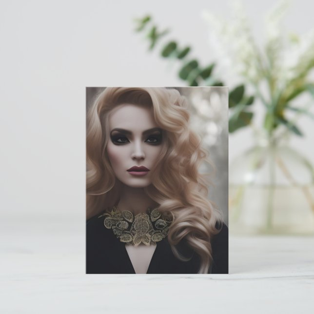 Bonita postal rubia (Anverso de pie)